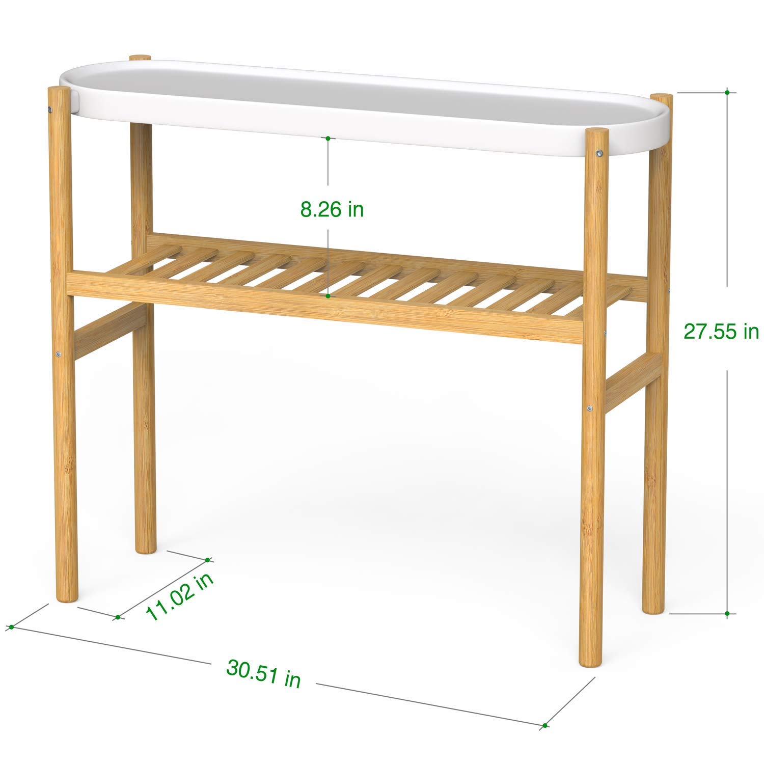 Bamboo Plant Shelf Indoor, 2 Tier Tall Plant Stand Table for Multiple Plants, Corner Plant Holder Display Rack(2 Tier Shelf)