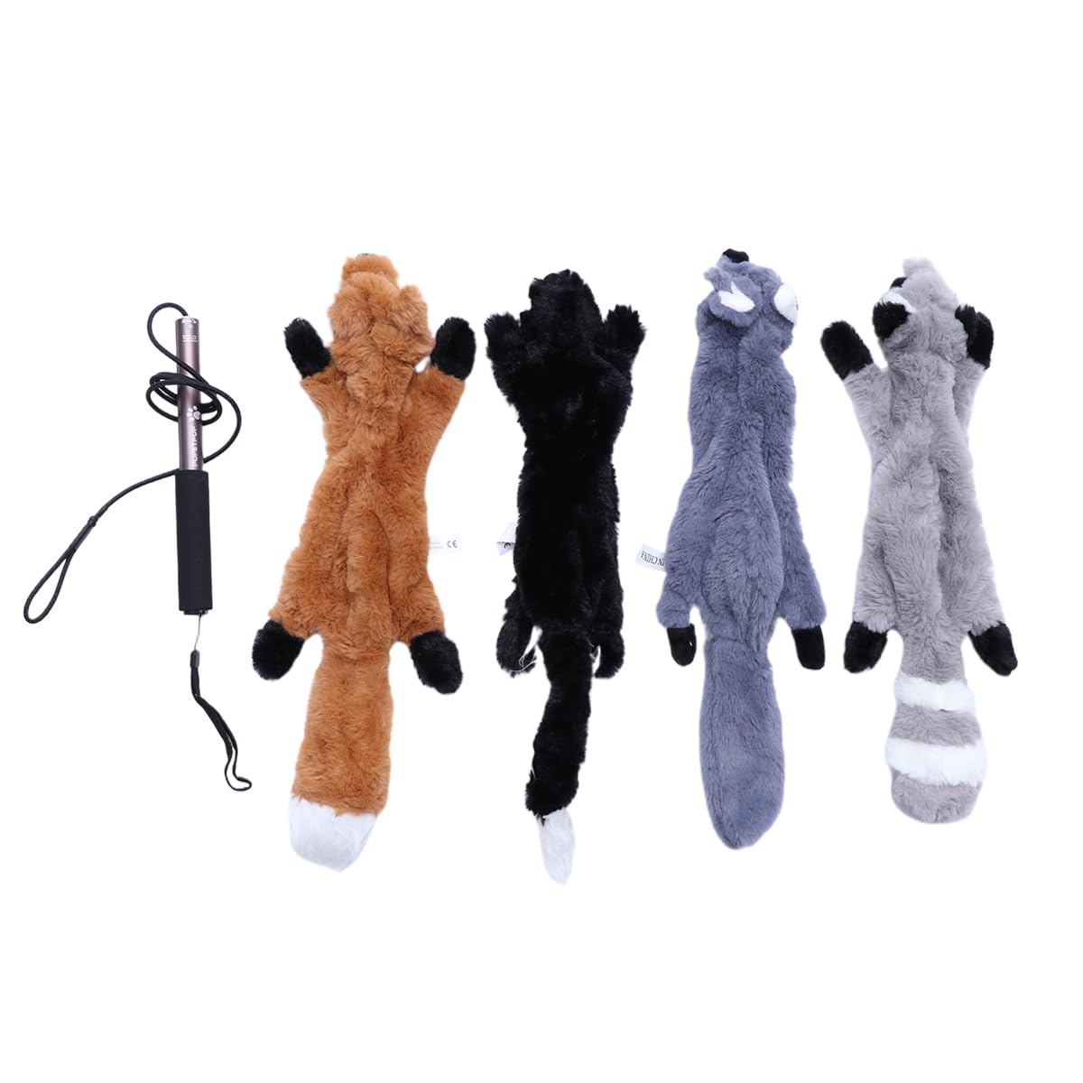 POPETPOP Extendable Dog Training Stick with 5 Plush Toy Attachments, Interactive Flirt Pole for Small, Medium, Large Dogs, Aluminum Alloy and Plush, Promotes Fitness and Bonding