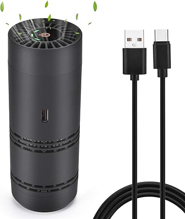 Amazon Co Jp 車載空気清浄機 車用 イオン発生機 消臭機 小型イオン発生器 ホルムアルデヒド 花粉 タバコの煙 Pm2 5 空気の塵分解 車内 卓上 オフィス 寝室 クローゼット キッチン トイレなど脱臭器 Usb Cケーブル付き ブラック ホーム キッチン