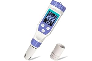 Yewhick Hydrogen Water Tester Meter for Hydrogen Water Bottle, 7-in-1 H2 TMEP EC TDS Salt pH ORP Meter, TDS Meter Digital Water Tester for Drinking Water, Filtered Water, pH Tester for Juice, Coffee