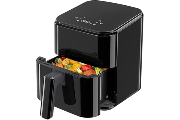 NEWBULIG Air Fryer, Compact Digital 3 Qt Airfryer with Nonstick Plate & Dishwasher Safe Basket, Quick Easy Meals, Features Auto Shutoff and Simple Touchscreen, Ideal for Small Spaces