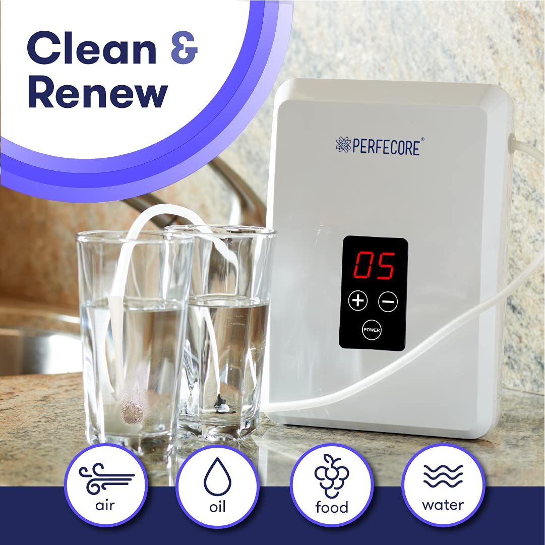 Perfecore Water Ozonator - Odor Eliminator and Fresh Water Machine w/Diffuser Stones and Timer - For Home, Kitchen, Fruits & Vegetables - 600 mg/Hour?