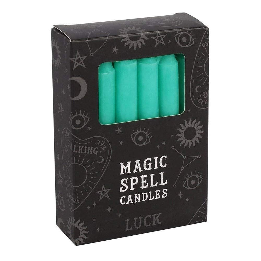 Miss Pretty London Pack of 12 Green 'Luck' Spell Candles