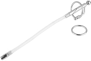 Chrontier Silicone Urethral Dilators Sound Penis Plug Tube Double Function with 2 Rings Catheter Plug Hollow Masturbation Rod