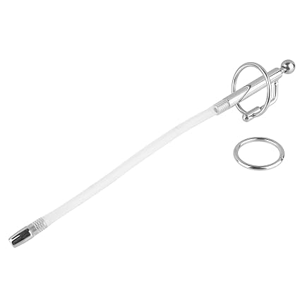 Beauty7 Silikon Sounding Penis Stick mit 2 Penisringen Harnröhren Plug mit Bohrung Penis Plug Männer Masturbation Sex Spielze