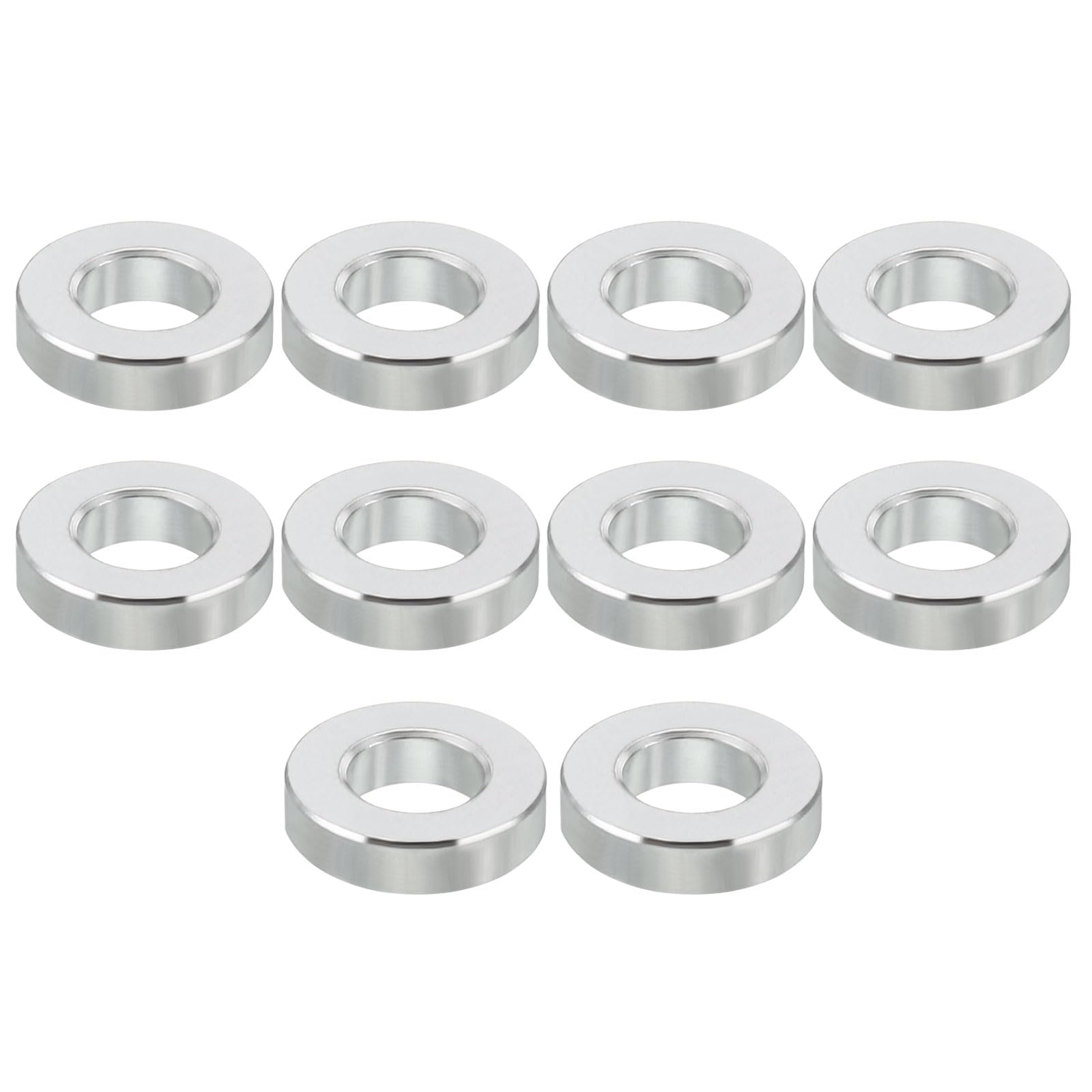 PATIKIL M6 Aluminum Spacers, 10 Pcs Metal Spacer Aluminum 6.2mm ID x 12mm OD x 3mm L Aluminum Spacer Screw Standoff Round for 1/4" or M6 Screw Bolts