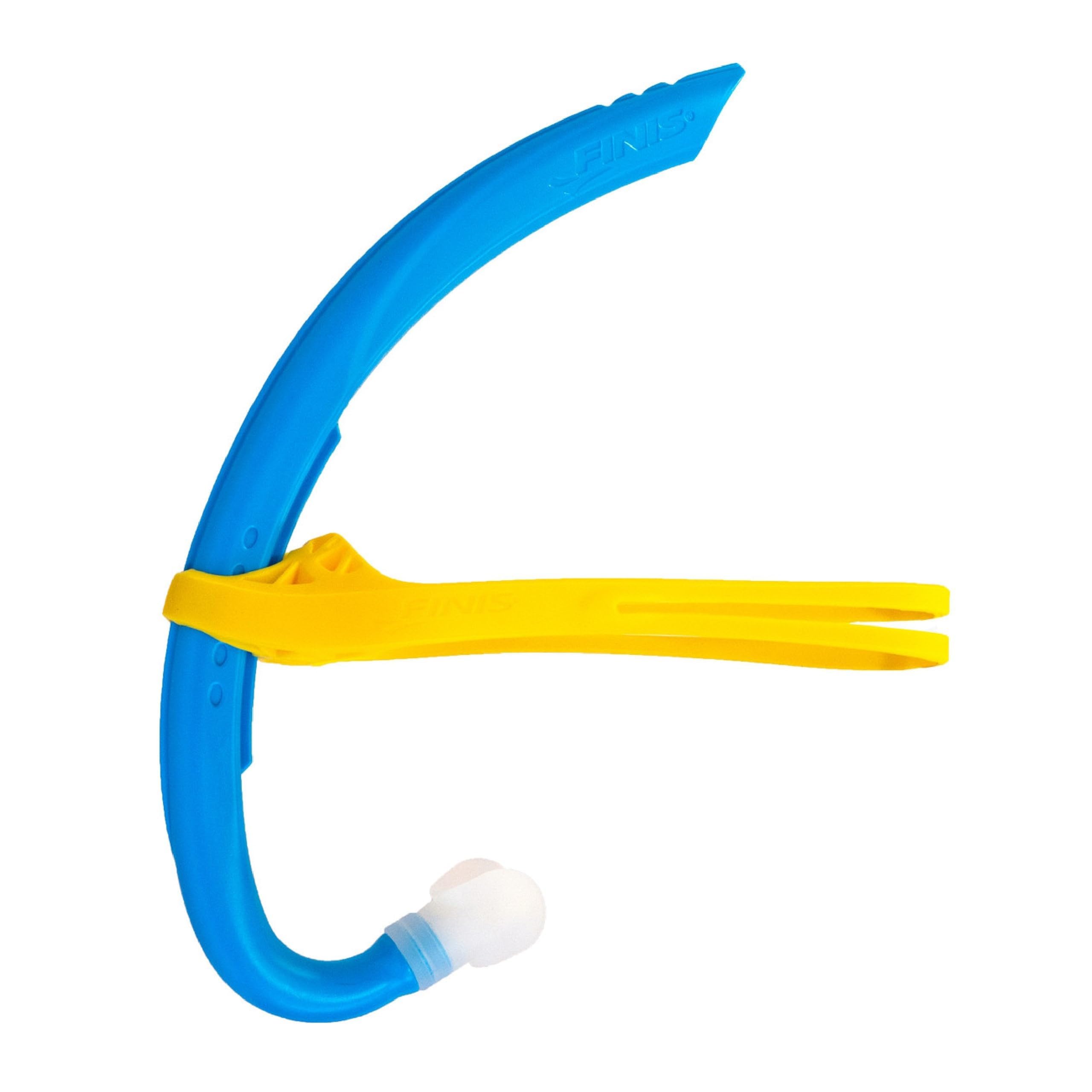 FINIS Stability Snorkel Jr - for Ages 6-10 - Swim Training Snorkel with Head Strap, Shorter Tube & Small Mouthpiece - for Lessons, School & Competition Training - Ocean Blue