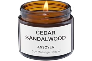 ANSOYER Massage Candle - Soy + Hemp Seed Oil Based - Massage Oil Candle - Body Oil & Lotion Candle - Home SPA Candle for Rela
