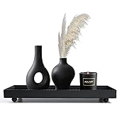 Aglary Rectangle Black Matte Metal Tray, Suit for Candle Holder, Vanity Decor Projects, Bathroom Toilet Tank Tray, Perfume or Jewelry Storage, and Coffee Table Centerpiece