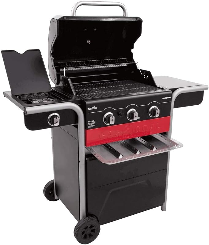 Char-Broil Barbecue Ibrido Gas2Coal 330 per Gas e Carbone, 3 Bruciatori