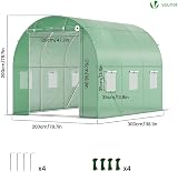 VOUNOT Polytunnel Greenhouse 3x2x2m 6m² Steel Frame UV Waterproof PE 140g view 5