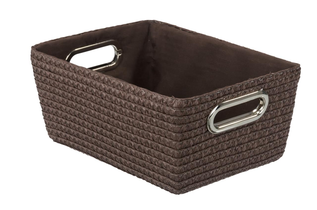 WENKO 20373100 Storage basket Chromo Brown bathroom basket, Plastic PP, 28 x 12 x 19.5 cm, Brown