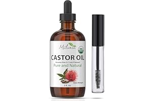 Castor Oil 60ml (2oz) Organic, Extra Strength, Serum for Eyelashes, Eyebrows, Hair Growth - 100% Pure, Hexane-Free Cold-Press