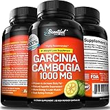 GARCINIA CAMBOGIA (1 Bottle) 100% Pure Extract. Get More Energy and Eat Less - Appetite Suppressant, Fat Burner, Weight Loss Pills, Diet Pills that Work Fast for Women & Men.