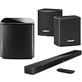 Bose Home Theater System Smart Ultra Dolby Atmos Soundbar, Bass Module 700 2X Wireless Surround Speaker, Black