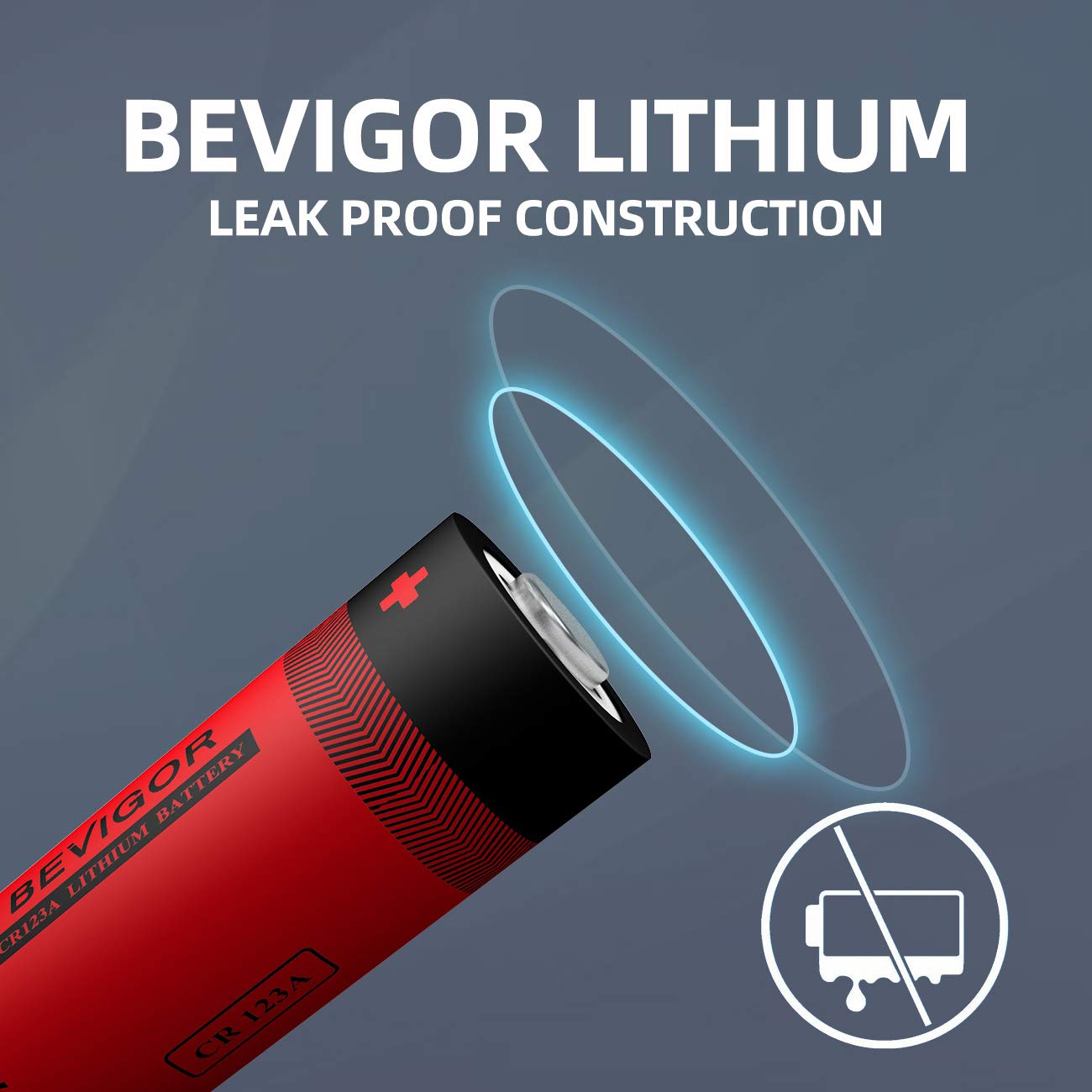Bevigor CR123a 3v Lithium Battery, CR123a Battery, 10Pack 1500mAh 123 Batteries Lithium, CR123 Arlo Camera Battery, PTC Protected for Camera Flashlight Alarm Smart Sensor Microphones【Non-Rechargeable】