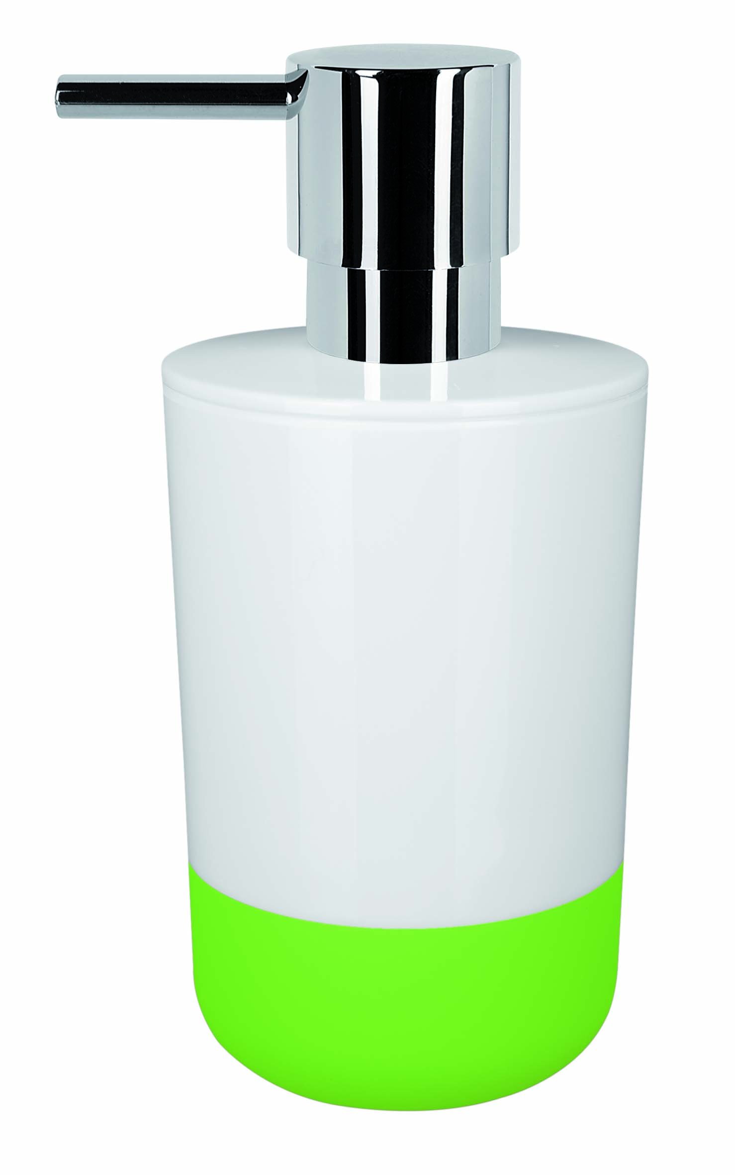 Spirella Moji Soap Dispenser, Plastic, White/Kiwi