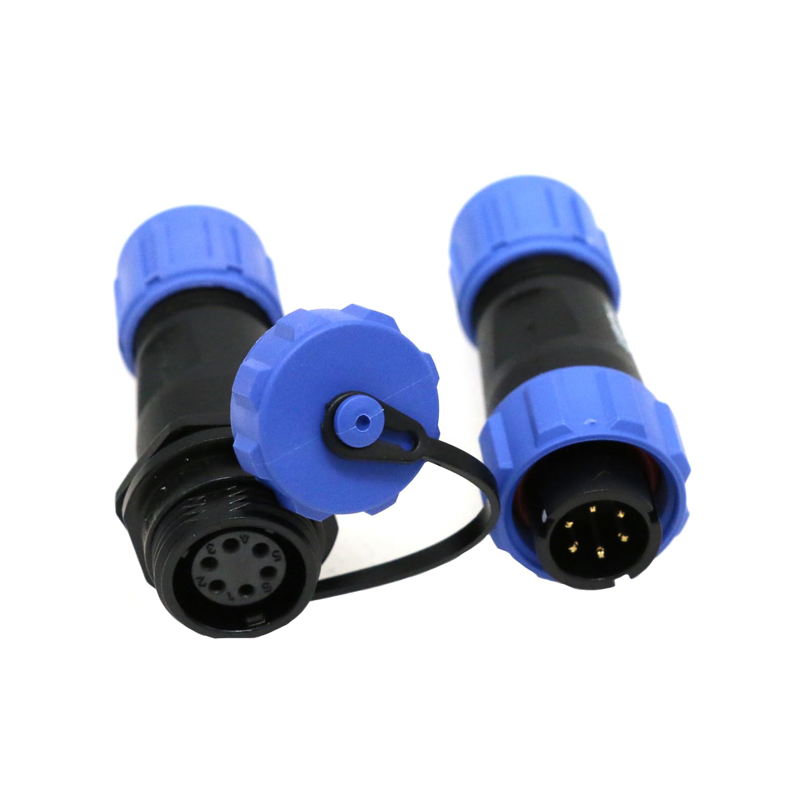 ZBLZGP Weipu Round Connector for Aviation Cable SP13 Series Waterproof IP68 Housing Installation Plug (6 Pin Set, Pair Plug (Male) & Female Socket))
