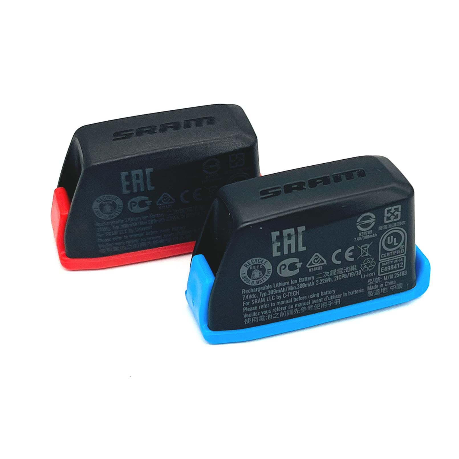 Battery Protection Cover for SRAM AXS/eTap Battery（4 PCS, 2 pcs * Blue + 2 pcs * Red. You can Use a Blue Cover for a Low Battery, and a Red Cover for a Fully Charged Battery.