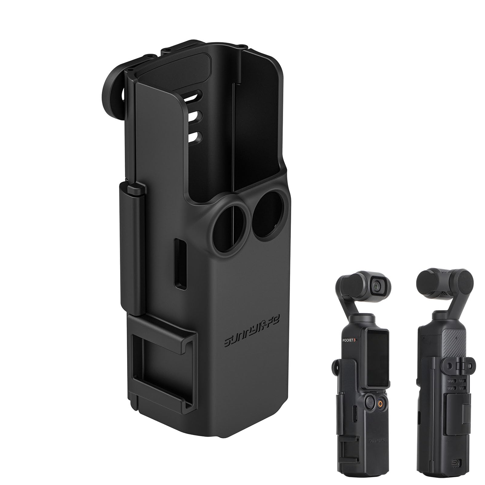 LICHIFIT Multi-Functional Expansion Adapter Mount for DJI OSMO Pocket 3 Camera Bracket Frame Case Protective Cage Holder with Cold Shoe and Foldable Two-Prong Interface