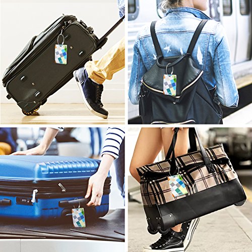 Vakoo Luggage Tags Travel Bag Tags PVC Baggage Tags ID Label Identifier for Suitcase and Handbag (8 Pack)