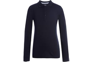 Tommy Hilfiger Girl's Long Sleeve Interlock Girls Fit Polo Shirt