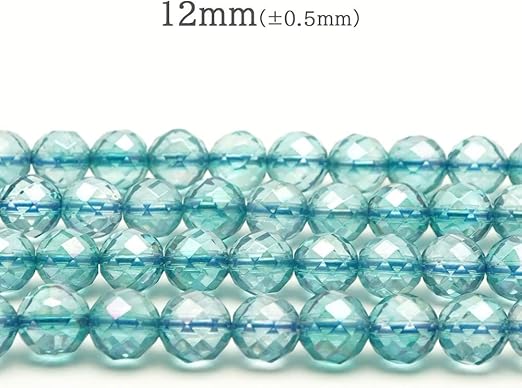 Amazon Co Jp アクアオーラ 12mm 64面カット 1連売 約38cm 天然石 パワーストーン ビーズ 1連 連売 ハンドメイド 素材 アクセサリー素材 ブレスレット ホビー