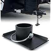 Aupar Trailer Jack Foot Plate with Pin Base | 5000lbs Capacity Foot Pad Compatible with Boat Trailer Jack Tongue Parts, Boat Hitch Camper, RV, A-Frame Boat - Black