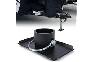 Aupar Trailer Jack Foot Plate with Pin Base, 5000lbs Capacity Foot Pad Compatible with Boat Trailer Jack Tongue Parts, Boat Hitch Camper, RV, A-Frame Boat - Black