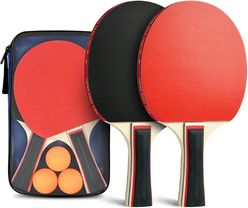 Flintronic Table Tennis Set 2 Rackets 3 Balls Carry Bag Indoor Outdoor