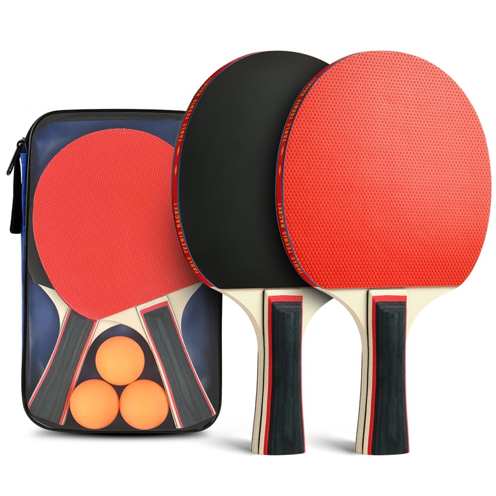 Flintronic Table Tennis Set | Portable, 2 Bats, 3 Balls & Carry Bag, Indoor/Outdoor Practice & Competitions
