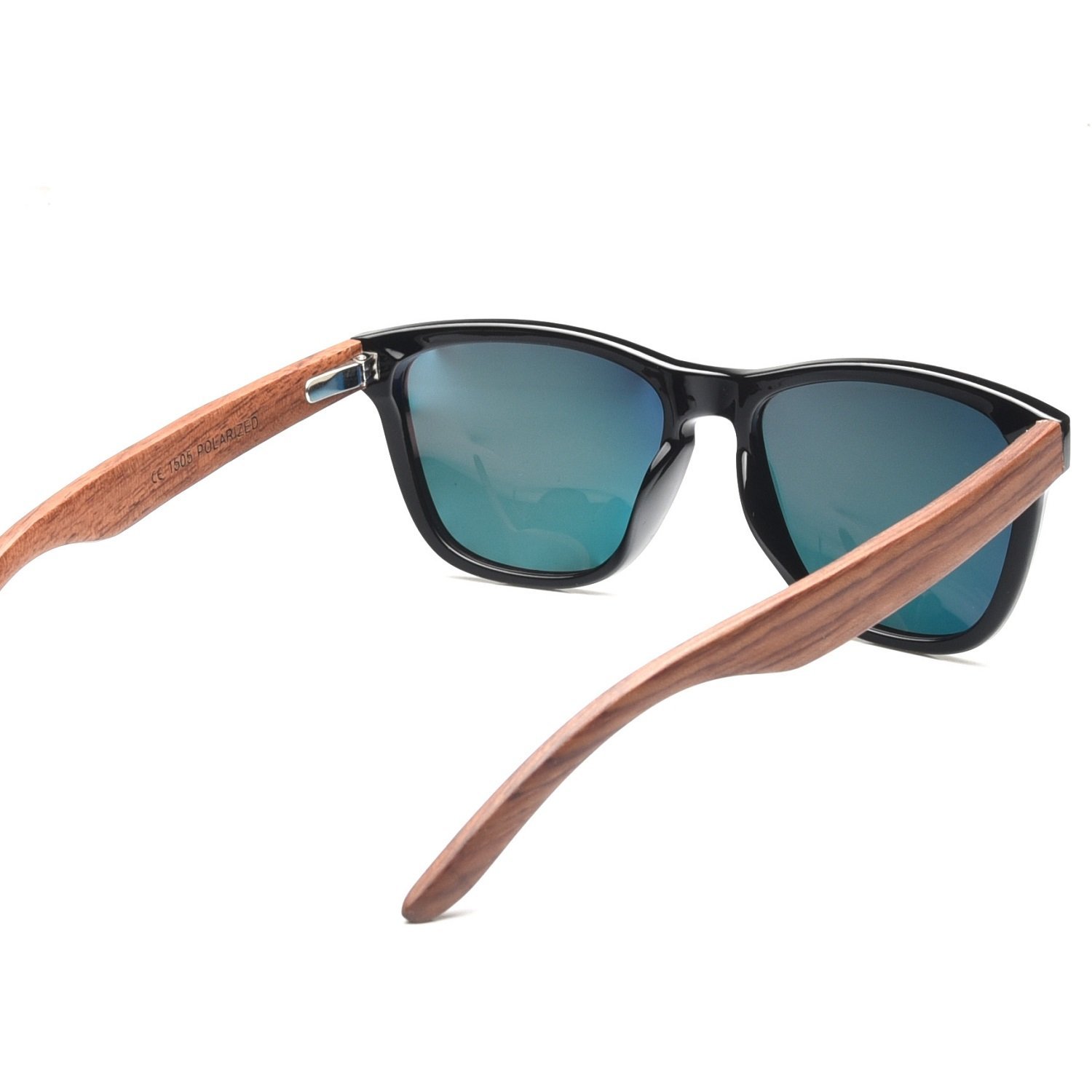 Wooden Sunglasses,Ablibi Polarized Mens Wood Sunglasses Handmade Lightweight Shades with Wooden Box(golden)