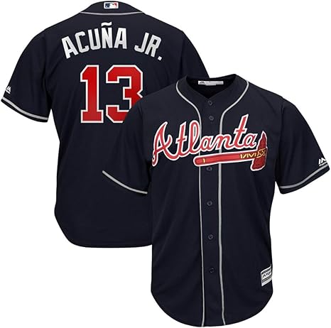 Amazon.com: Men's #13 Ronald Acuna Jr. Atlanta Braves 2019 Cool Base Player Jersey Navy: Clothing
