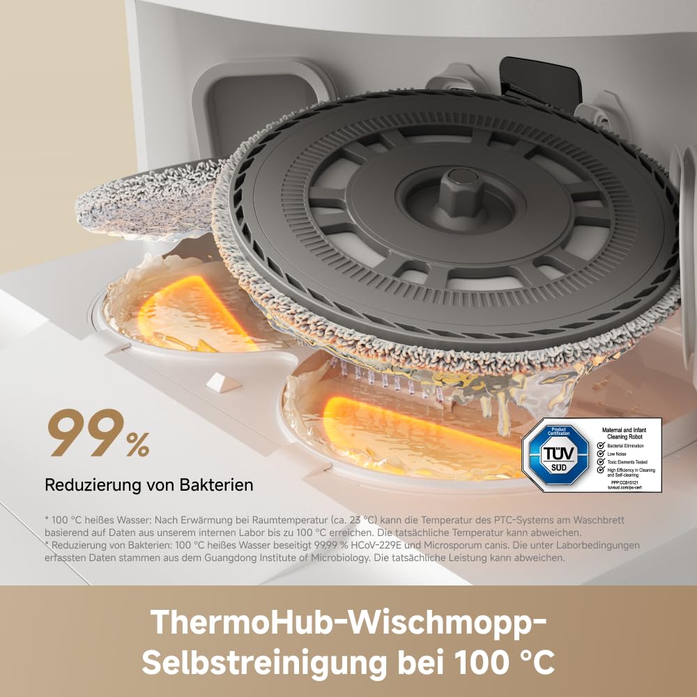 dreame L50 Ultra AE Saug- und Wischroboter Mit automatischer Entleerung und Wischmopp-Selbstreinigung bei 100 °C, 28.000 Pa Saugkraft, Hindernisvermeidung und 360°-Navigation 4