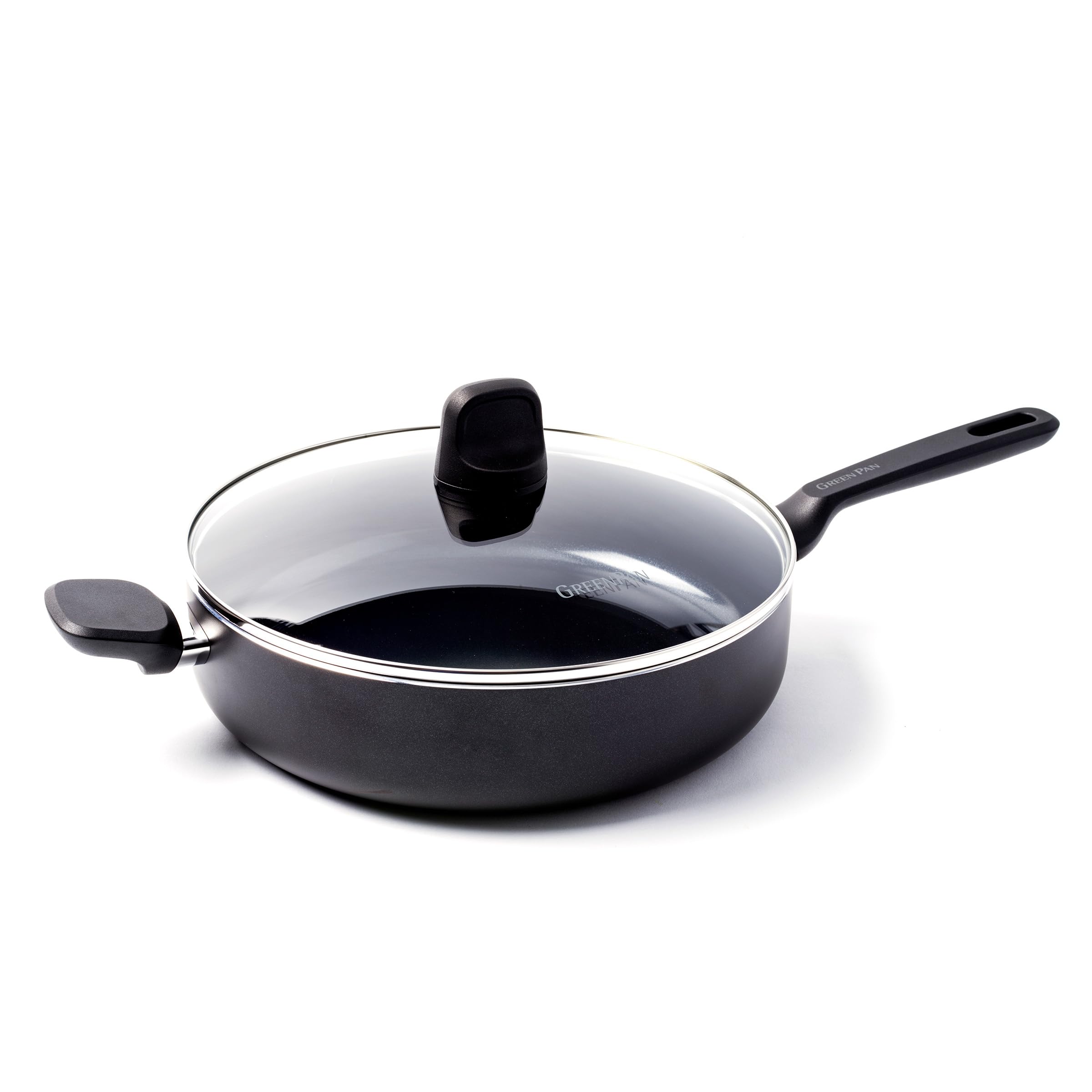 GreenPan Memphis Healthy Ceramic Non-Stick 28 cm/4.2 Litre Sauté Pan, PFAS Free,Induction, Oven Safe, Black — image 1