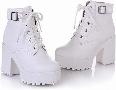 white platform boots amazon
