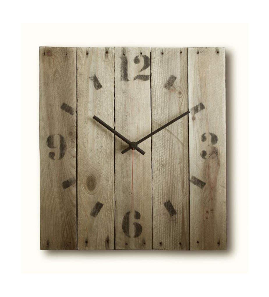 Large Decorative Wall Clock 15inch Rectangle Wood Rustic