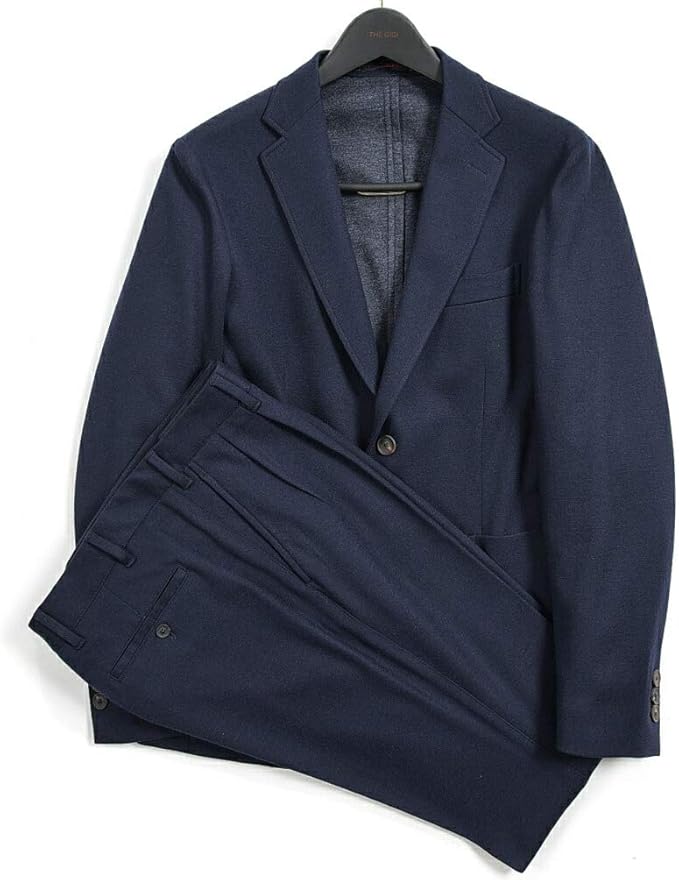 Amazon ザ ジジ Angie テーラード スーツ セットアップ 2bシングル ノッチドラペル ジャージー ストレッチ 秋冬 メンズ ウール コットン ネイビー イタリア ブランド 50 並行輸入品 コート ジャケット 通販