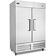 CHUMART 54" W Commercial Refrigerator with 2 door Stainless Steel 49 Cu. Ft Reach-in Refrigerator 6 Adjustable shelves Fan Cooling Fridge for Restaurant, Commercial Kitchen, Shop, ETL Certification