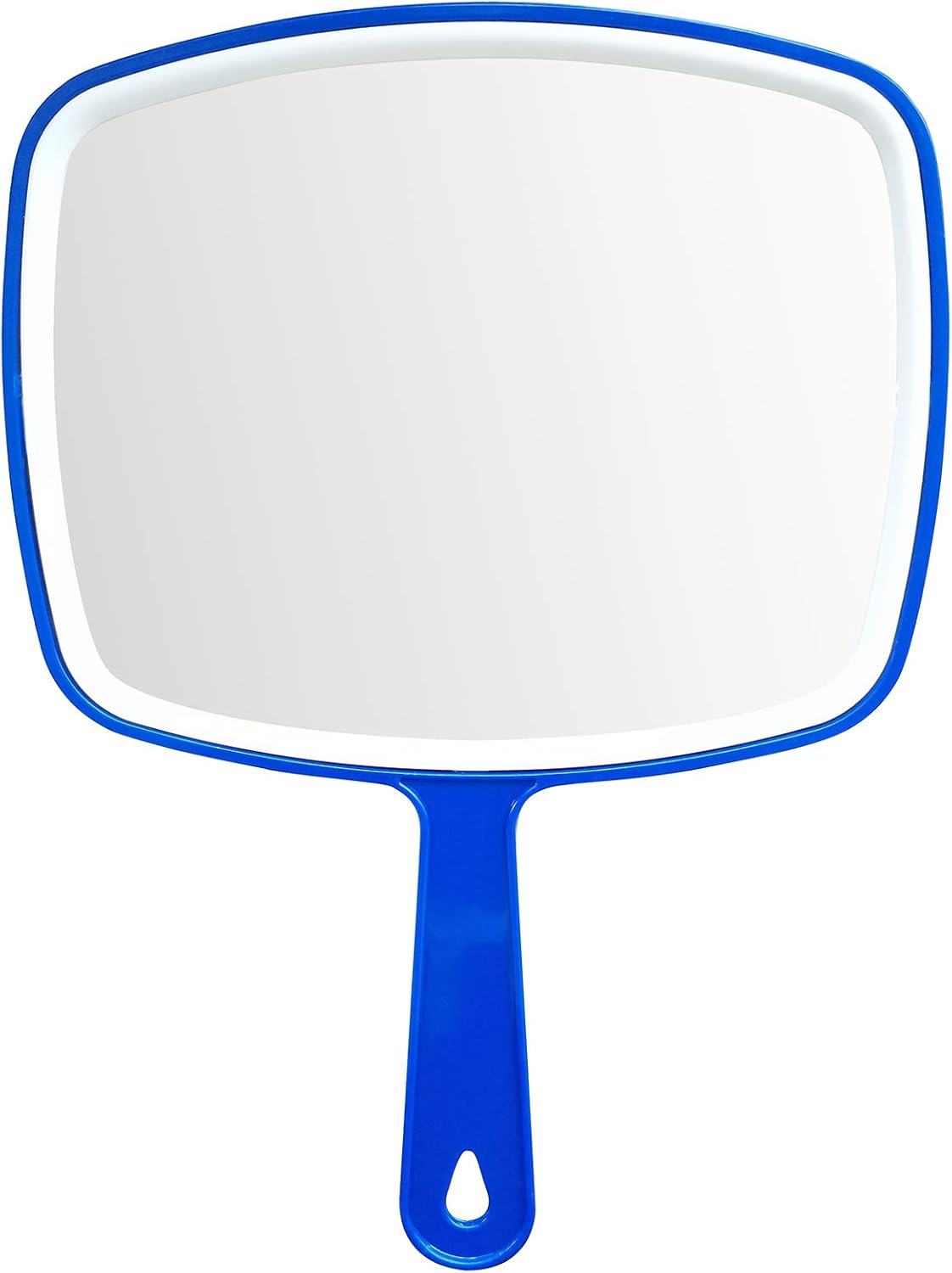 Generies Hand Mirror,Extra Large Handheld Mirror with Handle, Makeup Mirror,Salon Barbers Hairdressers Hand Mirror,Wide Angle 7.3″W×10.4″L,Blue: Furniture & Decor