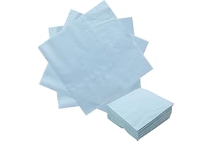 SIETDESEO 50 Pieces 3-ply Light Blue Napkins Disposable Folded 5 x 5 Inches Cocktail Napkins Paper Napkins for Dinner Wedding Birthday Party Dessert Napkins