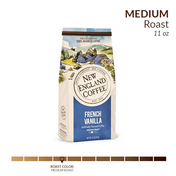 NEW ENGLAND COFFEE FRENCH VANILLA MEDIUM ROAST GROUND COFFEE, 11OZ BAG (PACK OF 1)