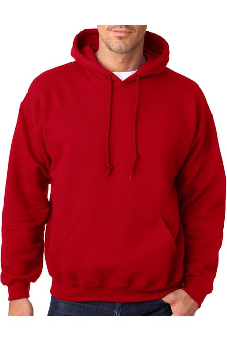 Gildan 18500 Heavyweight Blended Hooded Pullover Sweatshirt , Size: Small,  Color: Red at Amazon Men's Clothing store