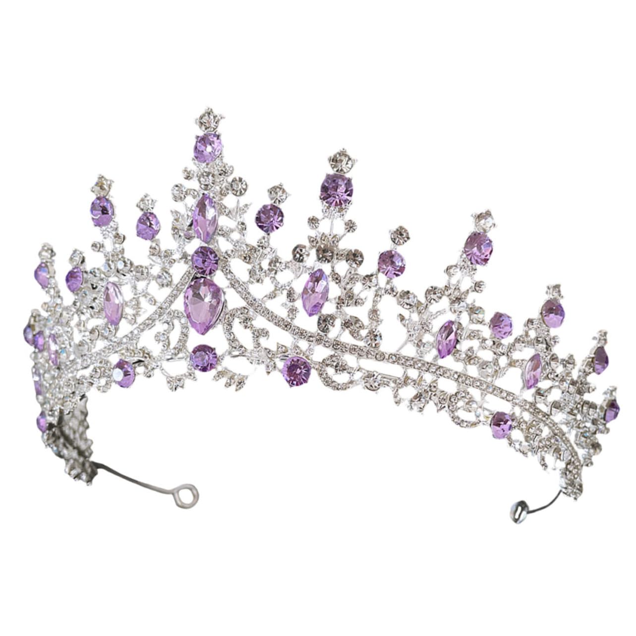 PLAFOPE Bridal Tiara Crown Rhinestone Headband 7.09 Inch Wedding Hair Accessory Elegant Hair Decor for Brides and Girls Party