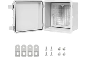 LMioEtool ABS Plastic Dustproof Waterproof IP65 Junction Box Hinged Shell Universal Electrical Project Enclosure Gray 150x150