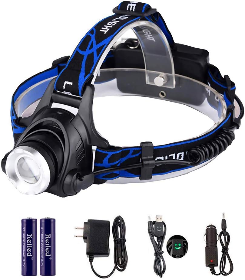 Reiled Focusable Led Headlamp, T6 LED Rechargeable Headlight, 3 Modes Headlight Flashlight Torch For Hunting Fishing Outdoor Sports Camping Biking