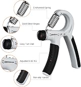 Vicloon Adjustable Hand Grip Exerciser 2 Pcs 10-50 kg Steel Spring Grey view 6