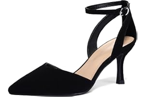 mysoft Women's Pumps Shoes Pointed Toe Kitten Low Heels Stiletto Ankle Strap Closed Toe Wedding Party Dress Sandals