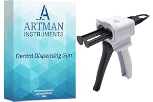ARTMAN INSTRUMENTS Dispenser Gun Dental, 50ml Dispensing Gun Kit Impression Mixing Dispensing Dispenser Alginate AB Gun 1:1/1:2 fits Most Sizes