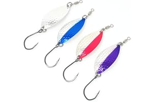 Prime Lures Casting Fishing Spoons 4 Pack. Real Silver. Slays Salmon, Steelhead, Bass, Trout. Great Action…